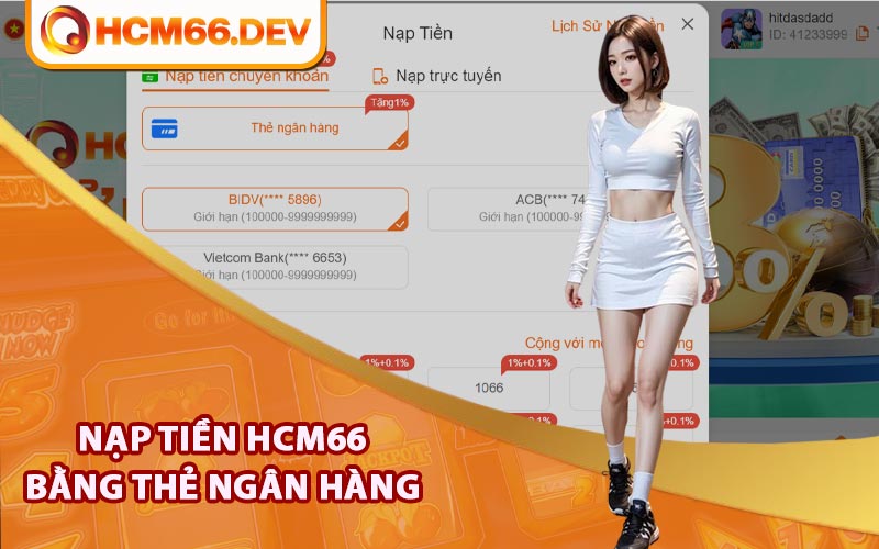 Nạp tiền HCM66 bằng thẻ ngân hàng